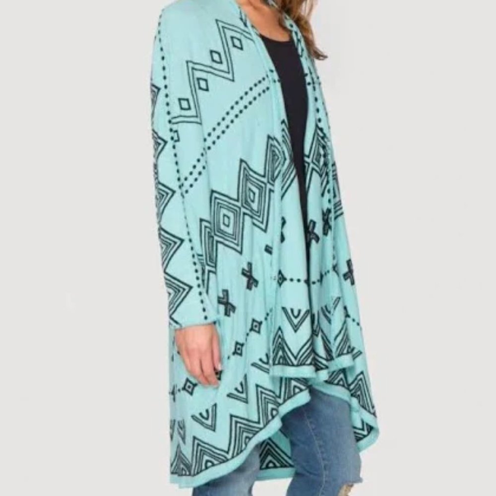 Embroidered JOHNNY WAS Cardigan BIYA GENOA Knit  Open Jacket